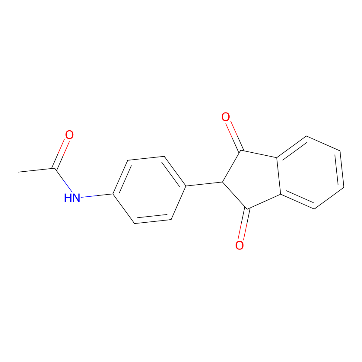 N-[4-(1,3-Dioxo-indan-2-yl)-phenyl]-acetamide molecular structure, CAS 1156-76-9