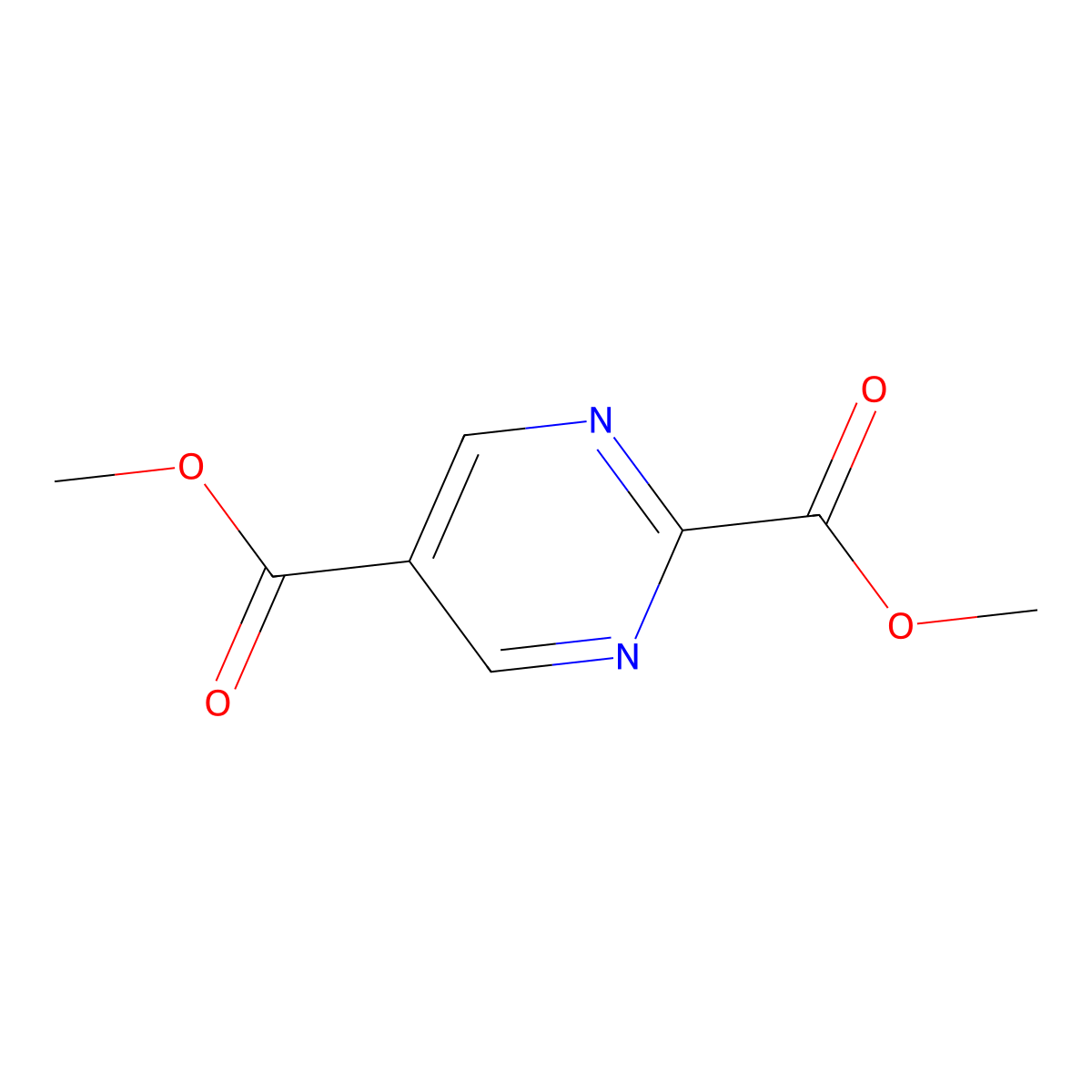 Dimethyl pyrimidine-2,5-dicarboxylate molecular structure, CAS 115600-17-4
