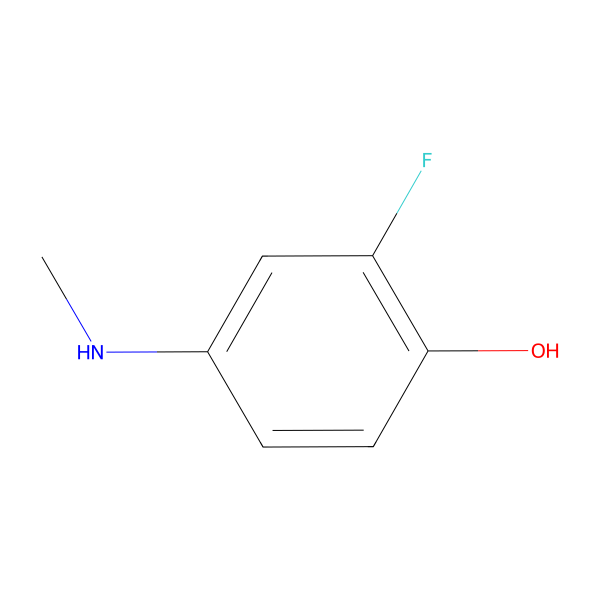 2-Fluoro-4-(methylamino)phenol molecular structure, CAS 115602-79-4