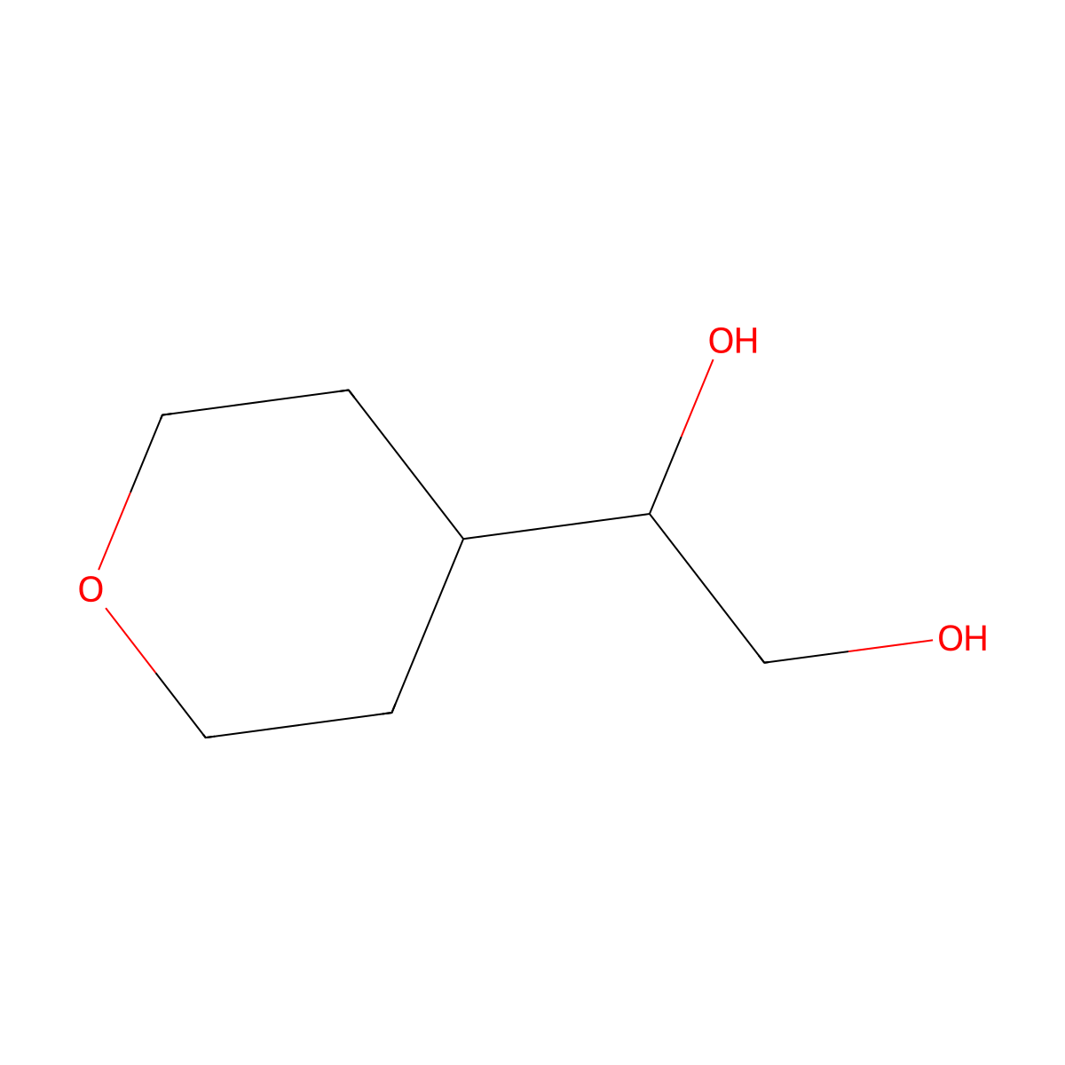 1-(Tetrahydro-2H-pyran-4-yl)-1,2-ethanediol molecular structure, CAS 115602-80-7