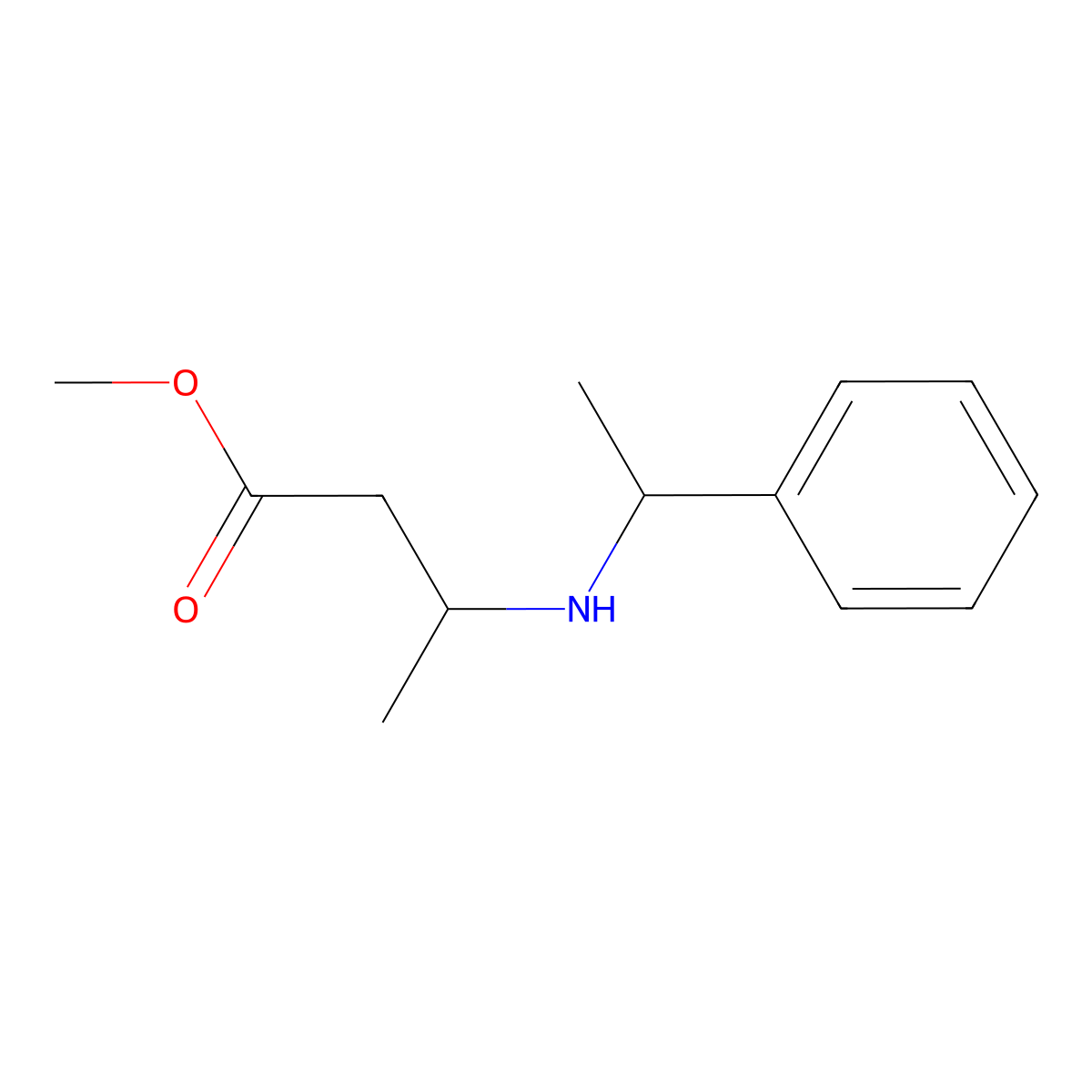 methyl 3-((S)-1-phenylethylamino)butanoate molecular structure, CAS 1156032-60-8