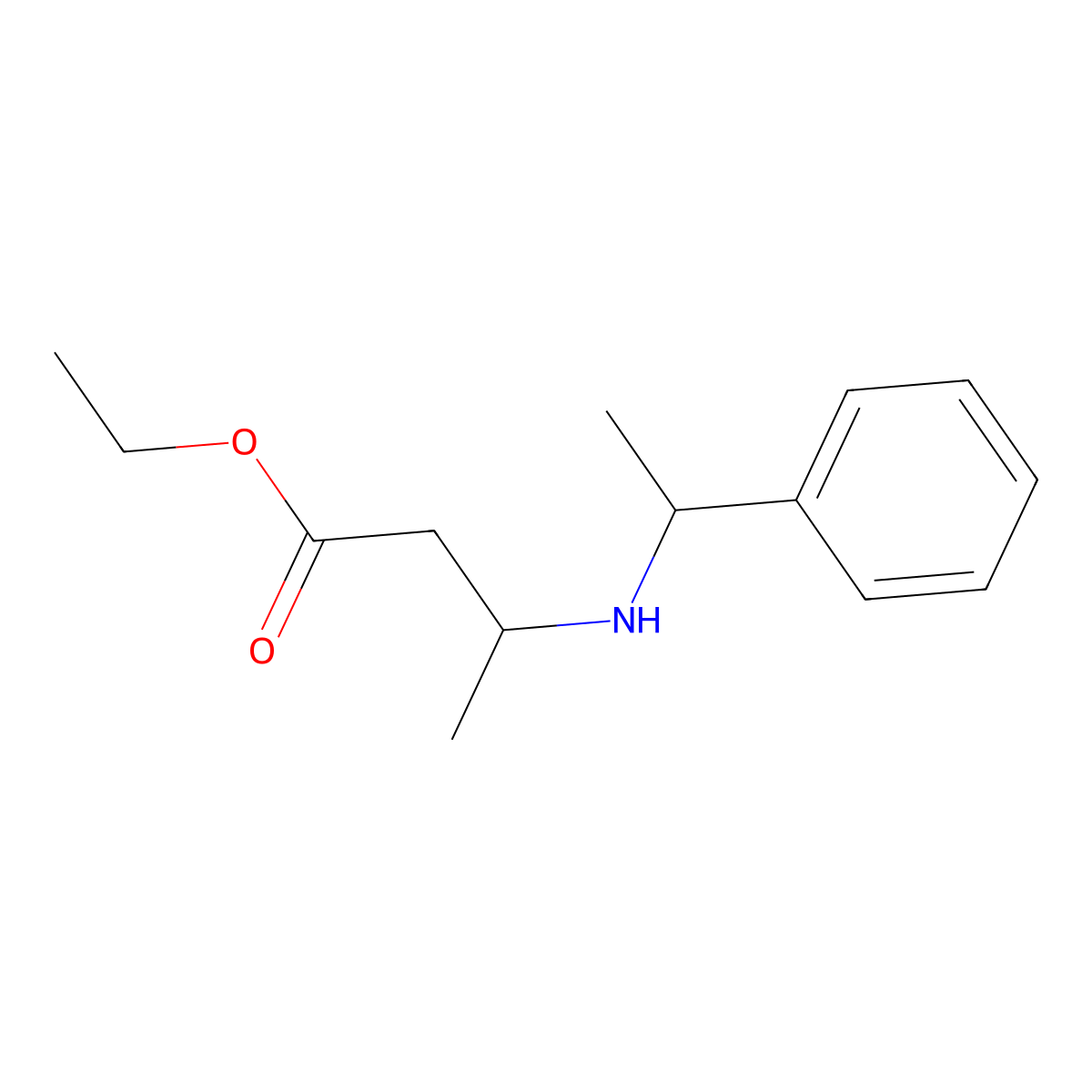 Ethyl 3-{[(1S)-1-phenylethyl]amino}butanoate molecular structure, CAS 1156032-61-9