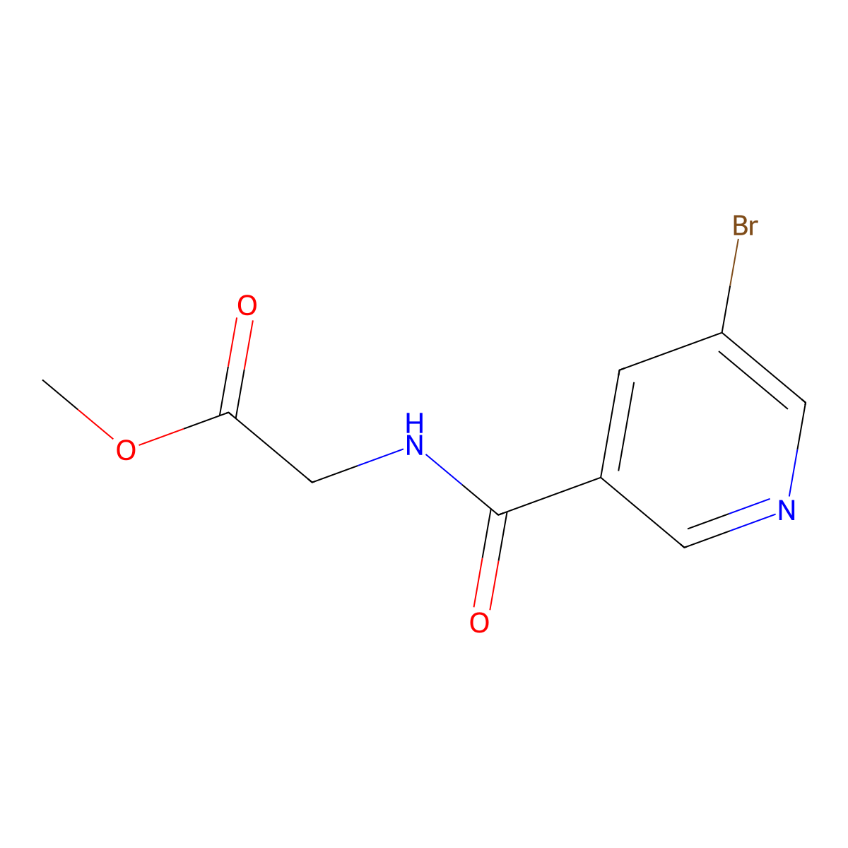 Methyl N-[(5-bromopyridin-3-YL)carbonyl]glycinate molecular structure, CAS 1156035-26-5