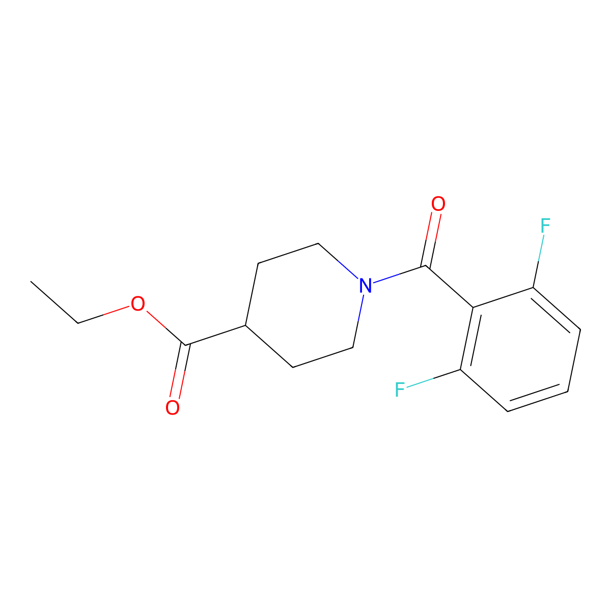 Ethyl 1-(2,6-difluorobenzoyl)-4-piperidinecarboxylate molecular structure, CAS 1156039-33-6