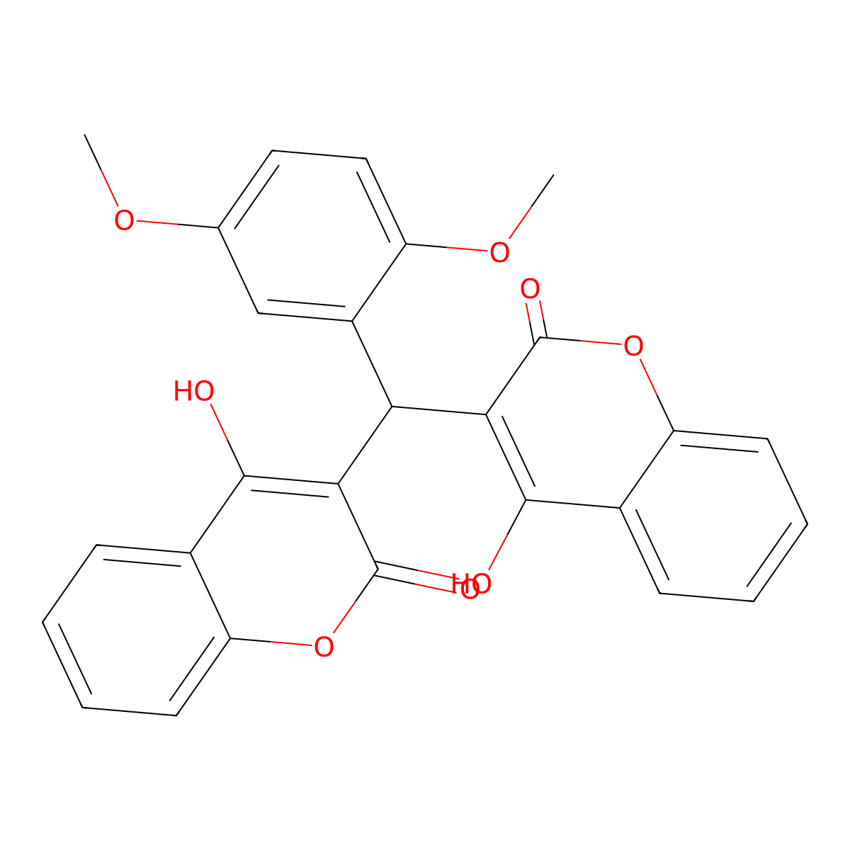 3-[(2,5-dimethoxyphenyl)(4-hydroxy-2-oxo-2H-chromen-3-yl)methyl]-4-hydroxy-2H-chromen-2-one molecular structure, CAS 115604-02-9