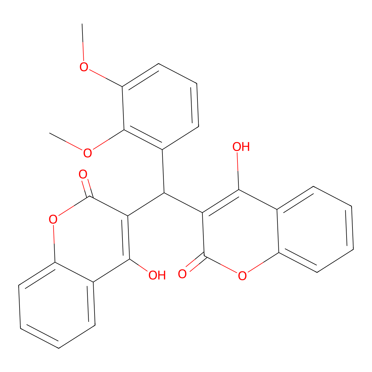 3-[(2,3-dimethoxyphenyl)(4-hydroxy-2-oxo-2H-chromen-3-yl)methyl]-4-hydroxy-2H-chromen-2-one molecular structure, CAS 115604-40-5