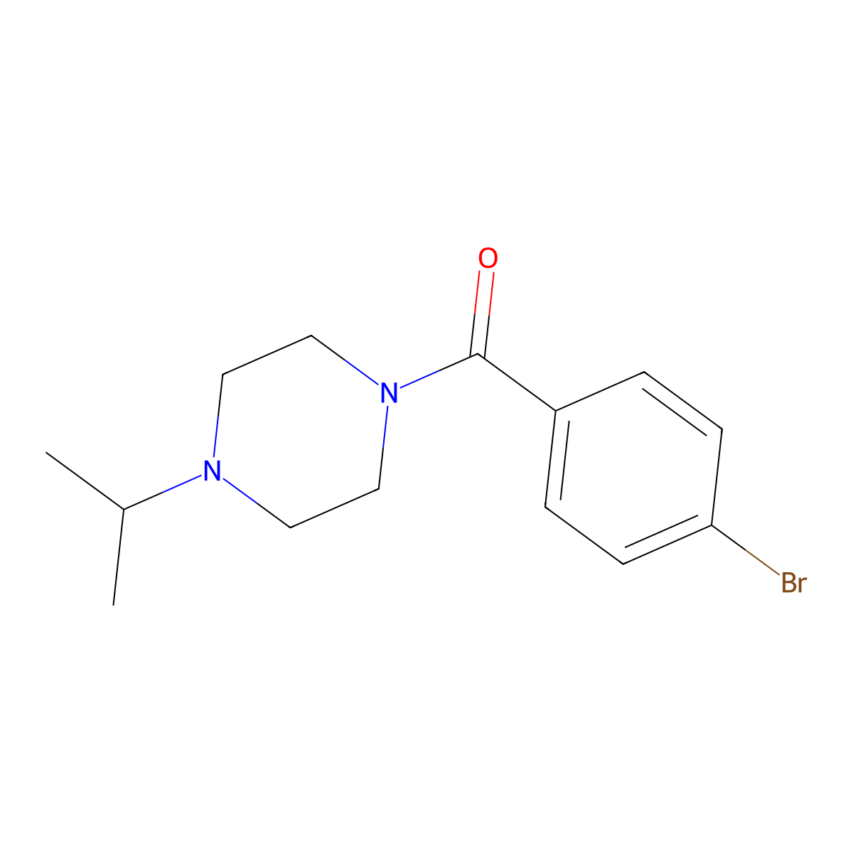 (4-Bromophenyl)(4-isopropylpiperazin-1-yl)methanone molecular structure, CAS 1156040-17-3