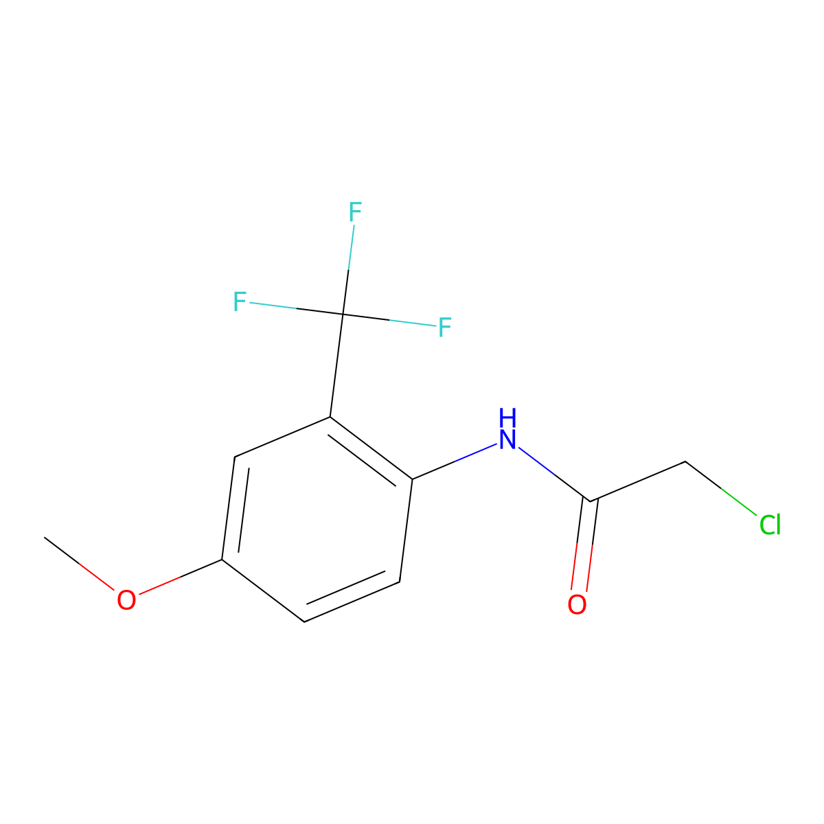 2-chloro-N-[4-methoxy-2-(trifluoromethyl)phenyl]acetamide molecular structure, CAS 1156050-96-2