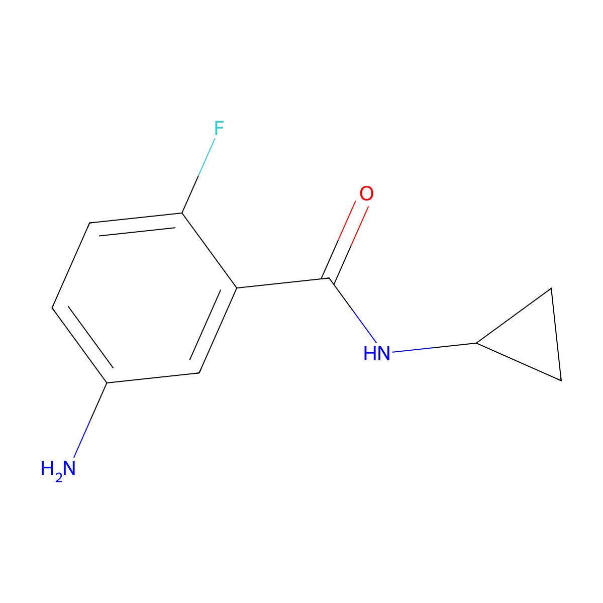 5-amino-N-cyclopropyl-2-fluorobenzamide molecular structure, CAS 1156065-29-0