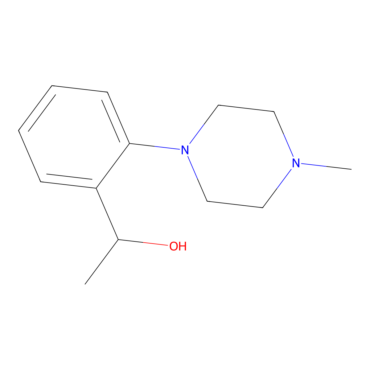 1-[2-(4-Methylpiperazin-1-yl)phenyl]ethan-1-ol molecular structure, CAS 1156066-78-2