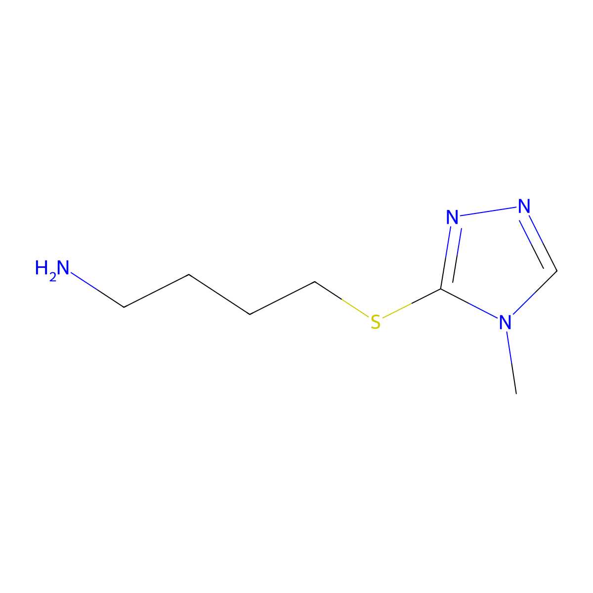 4-((4-Methyl-4H-1,2,4-triazol-3-YL)thio)butan-1-amine molecular structure, CAS 1156067-11-6