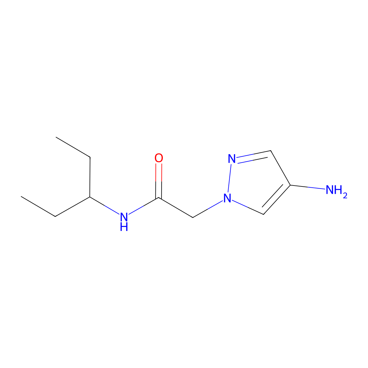 2-(4-Amino-1h-pyrazol-1-yl)-N-(pentan-3-yl)acetamide molecular structure, CAS 1156075-81-8