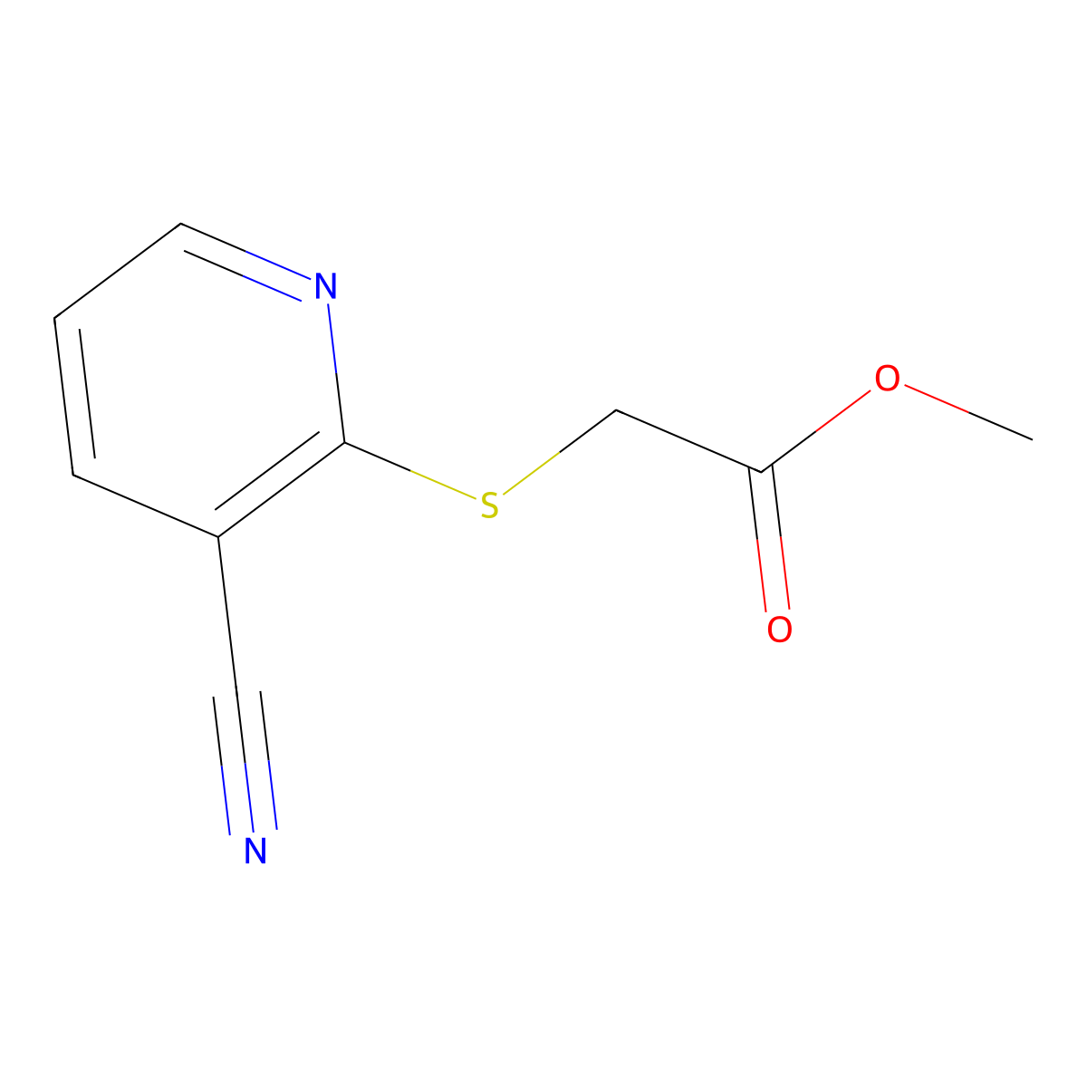 Methyl [(3-cyanopyridin-2-yl)thio]acetate molecular structure, CAS 1156077-24-5