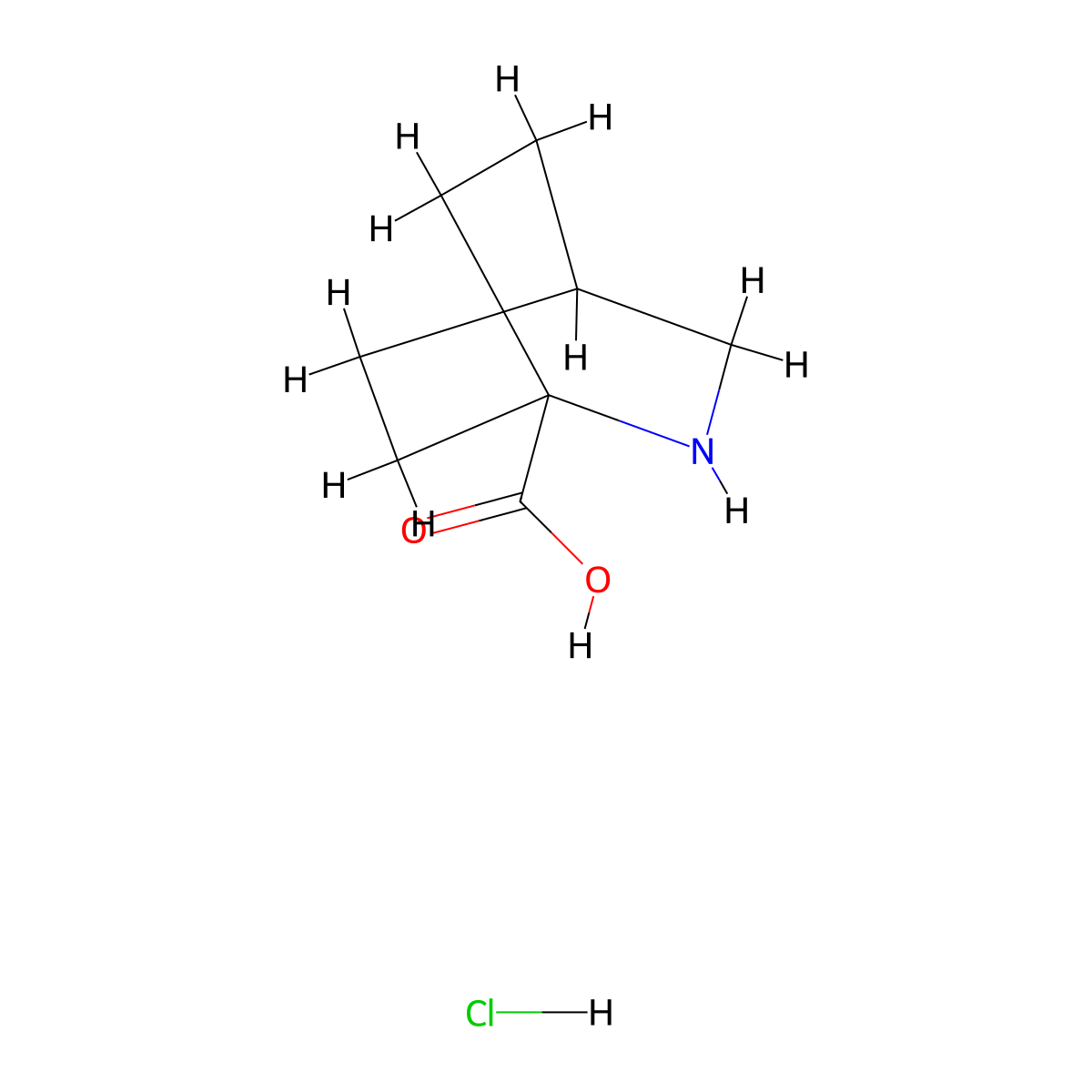 2-Azabicyclo(2.2.2)octane-1-carboxylic acid hydrochloride molecular structure, CAS 1156078-42-0