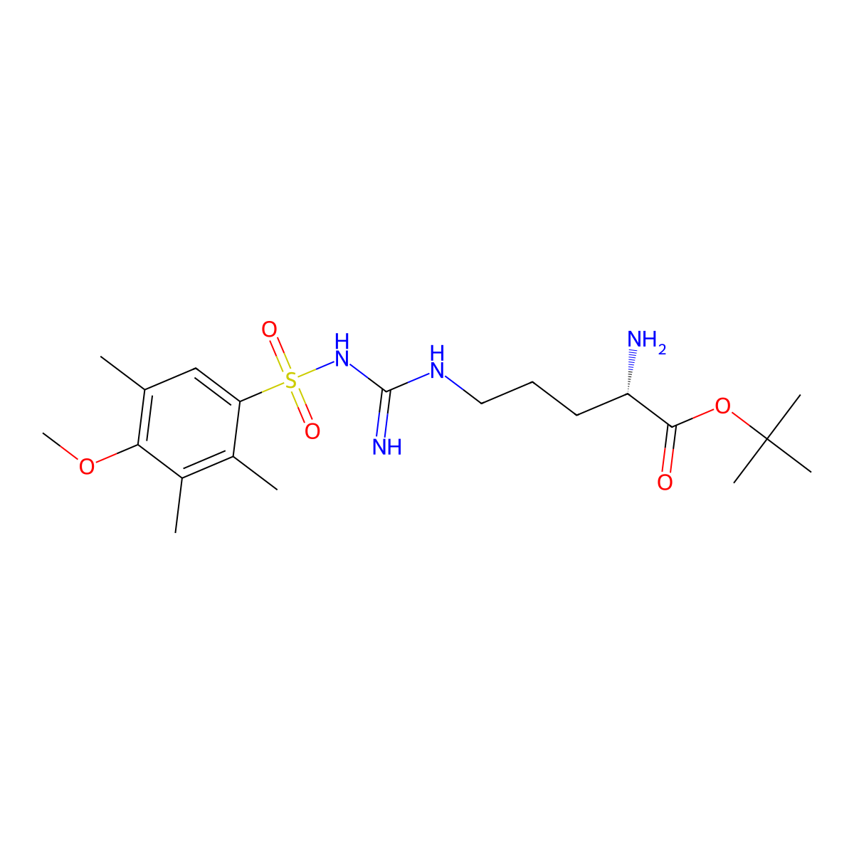 H-Arg(Mtr)-OtBu (free base) molecular structure, CAS 115608-61-2