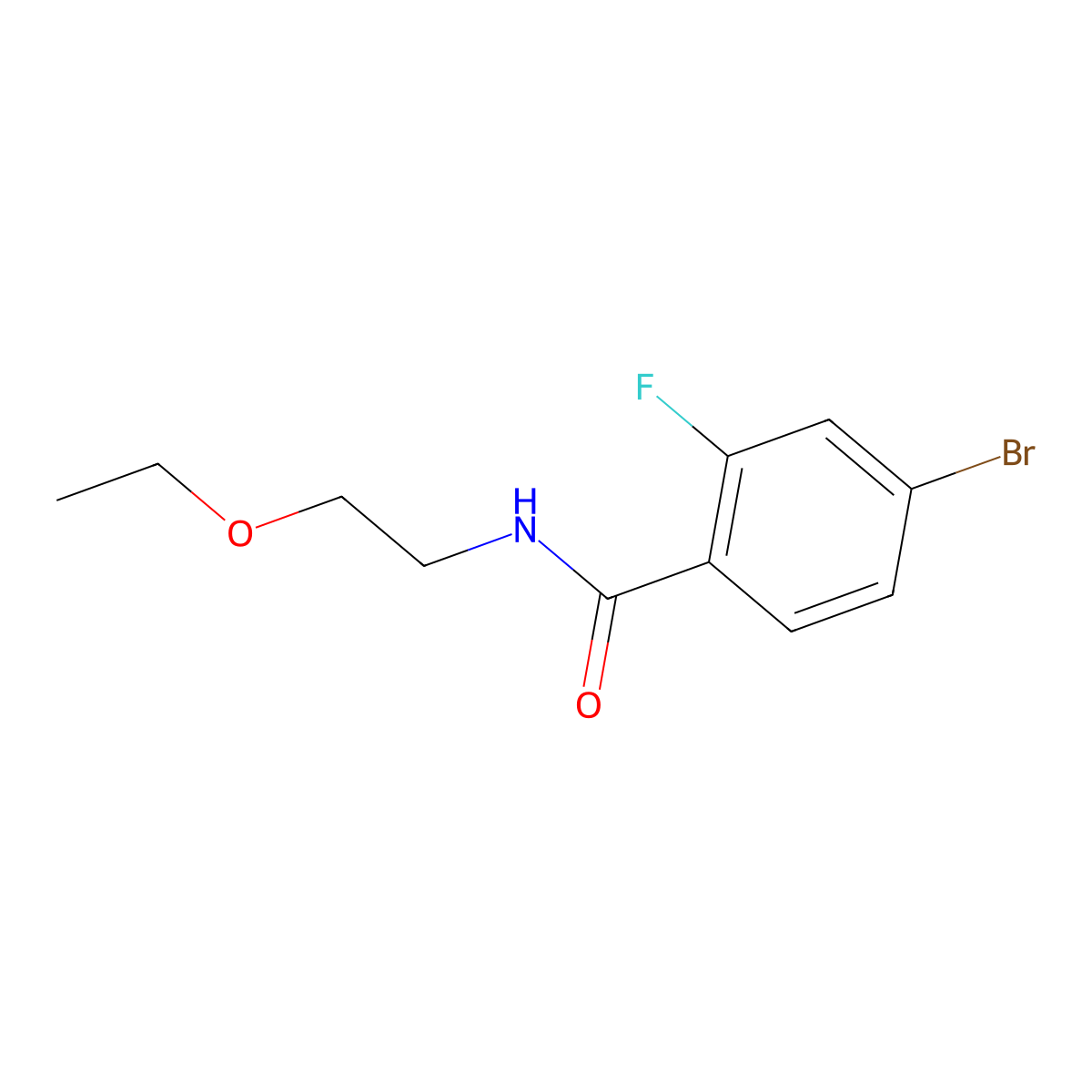 4-bromo-N-(2-ethoxyethyl)-2-fluorobenzamide molecular structure, CAS 1156088-30-0