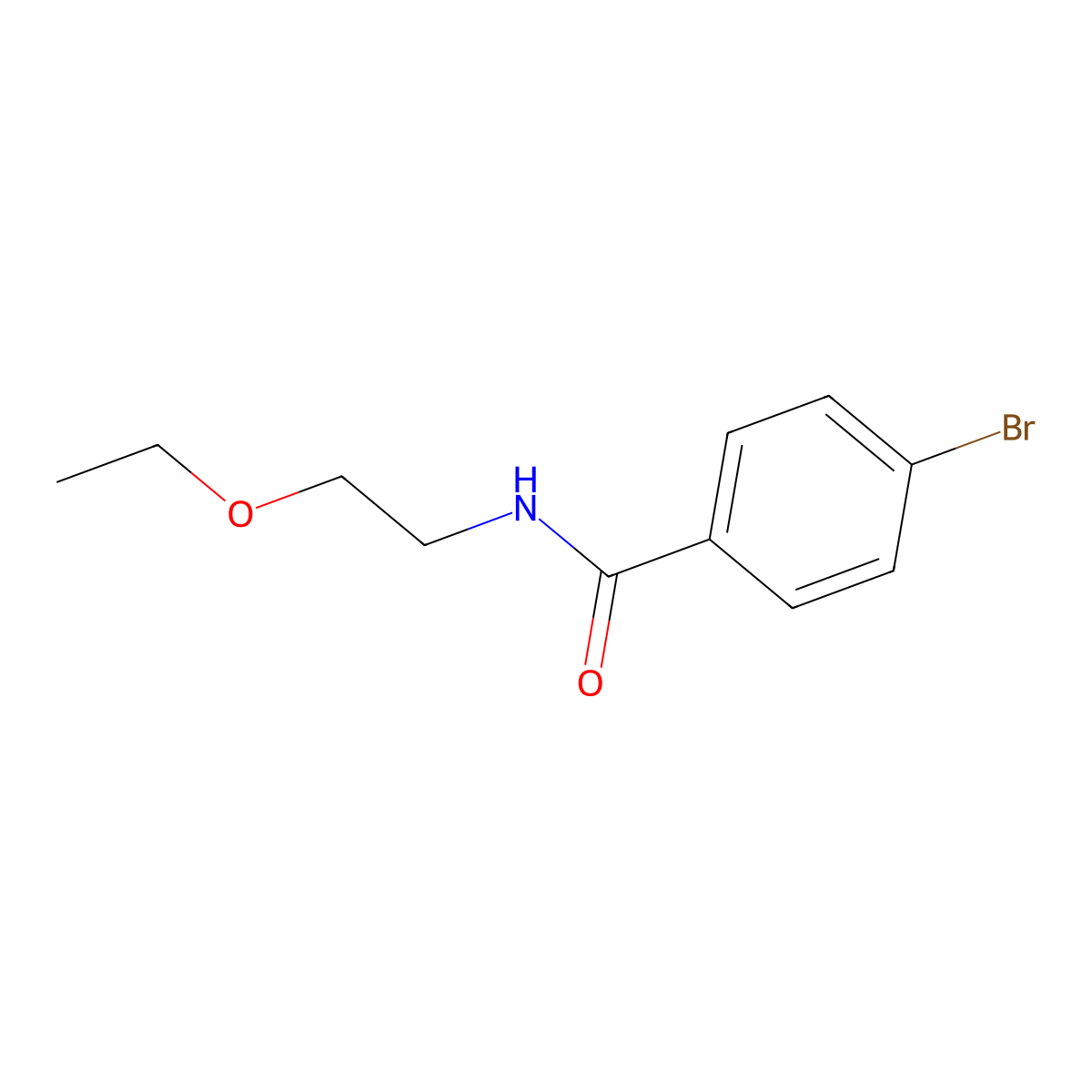 4-bromo-N-(2-ethoxyethyl)benzamide molecular structure, CAS 1156088-43-5