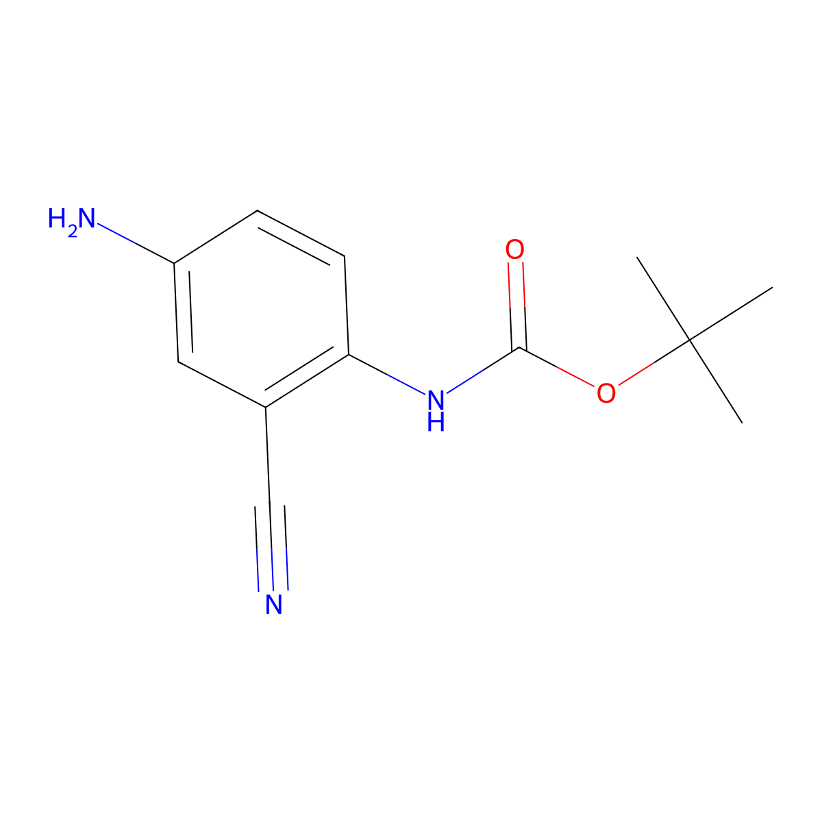 tert-butyl N-(4-amino-2-cyanophenyl)carbamate molecular structure, CAS 1156096-32-0