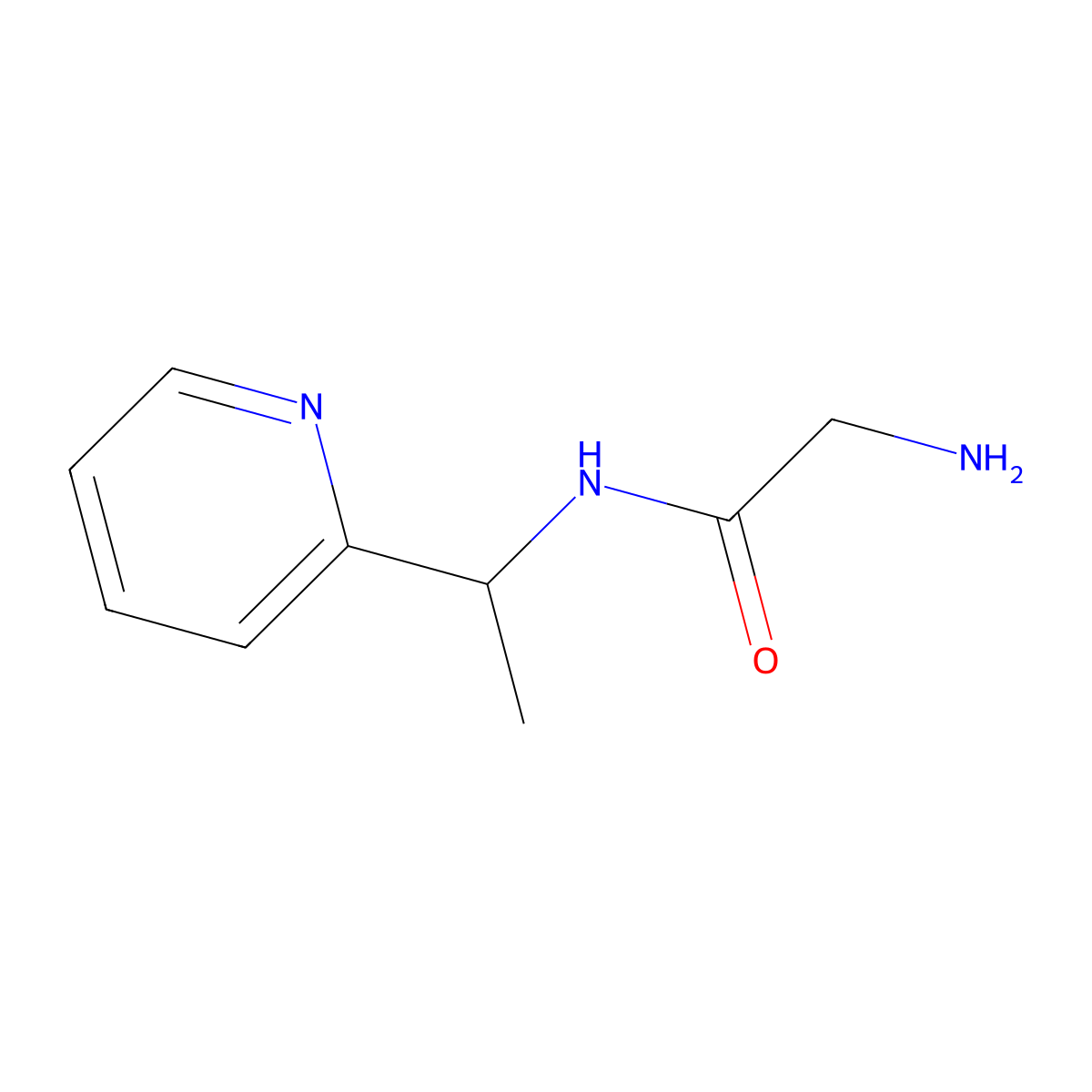 2-Amino-N-(1-(pyridin-2-yl)ethyl)acetamide molecular structure, CAS 1156098-62-2