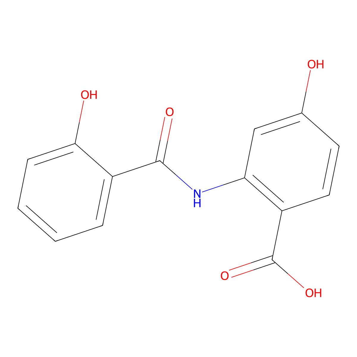 4-Hydroxy-2-((2-hydroxybenzoyl)amino)benzoic acid molecular structure, CAS 115610-40-7