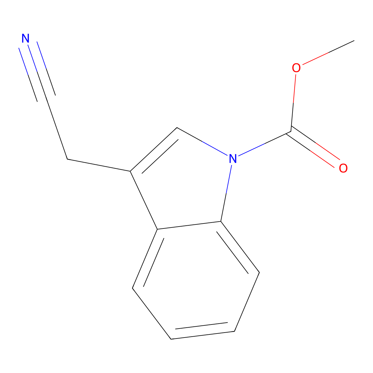 2-(1-Methoxycarbonylindol-3-yl)acetonitrile molecular structure, CAS 115610-85-0