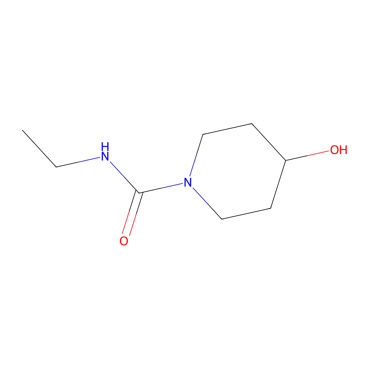 N-ethyl-4-hydroxypiperidine-1-carboxamide molecular structure, CAS 1156104-90-3