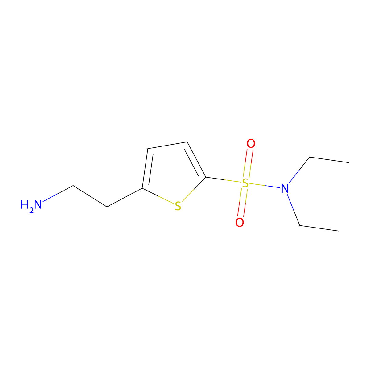 5-(2-aminoethyl)-N,N-diethylthiophene-2-sulfonamide molecular structure, CAS 1156111-15-7