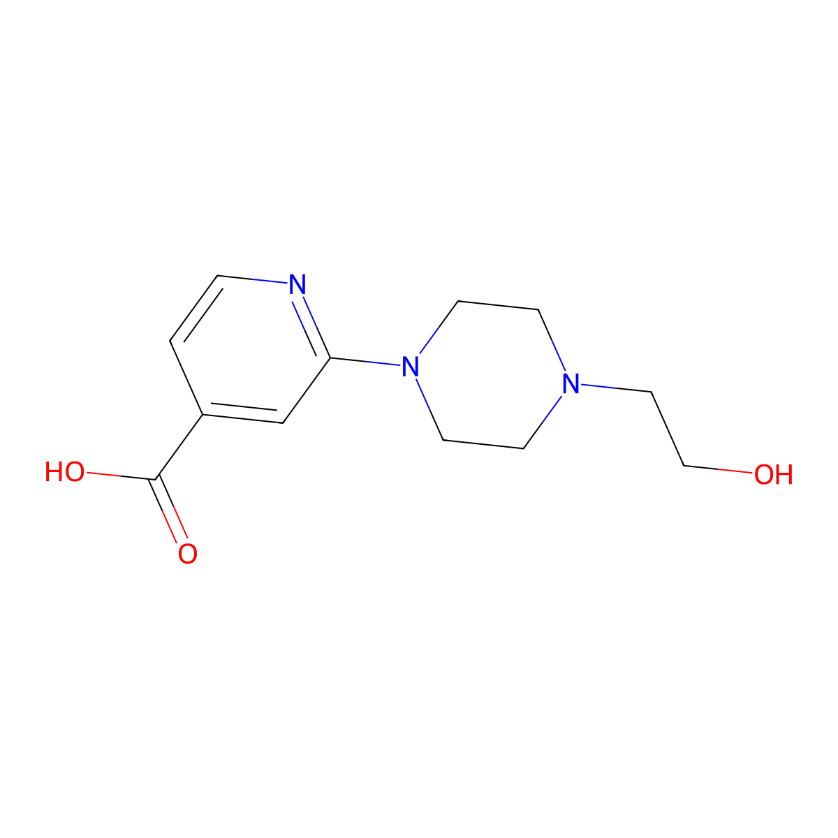 2-[4-(2-Hydroxyethyl)-1-piperazinyl]-isonicotinic acid molecular structure, CAS 1156112-29-6