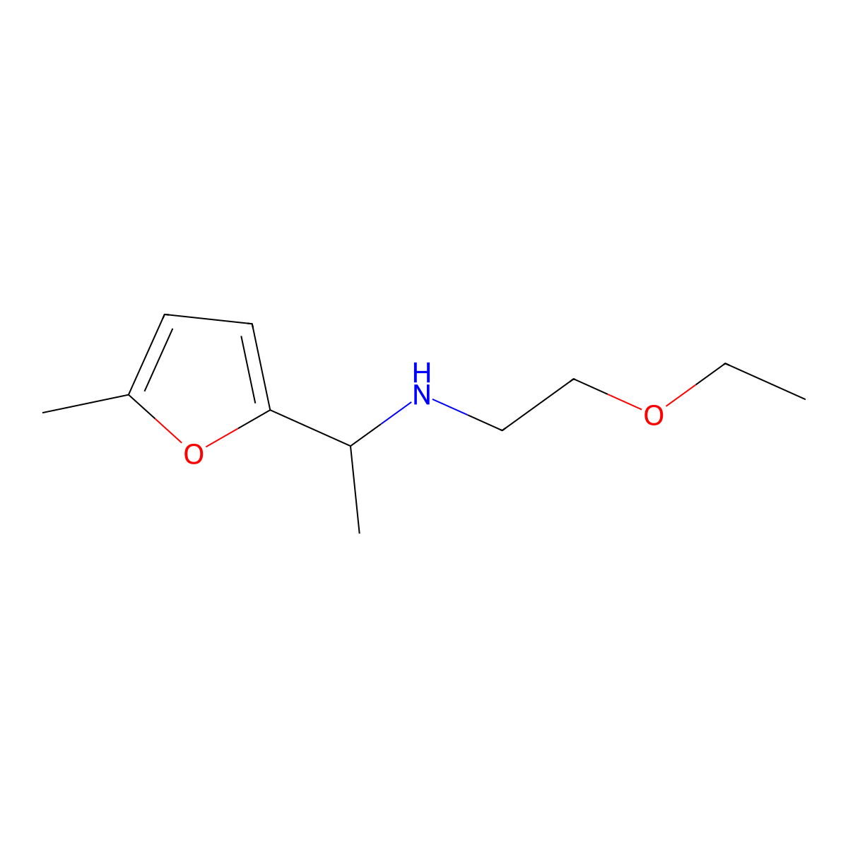 (2-Ethoxyethyl)[1-(5-methylfuran-2-yl)ethyl]amine molecular structure, CAS 1156113-09-5