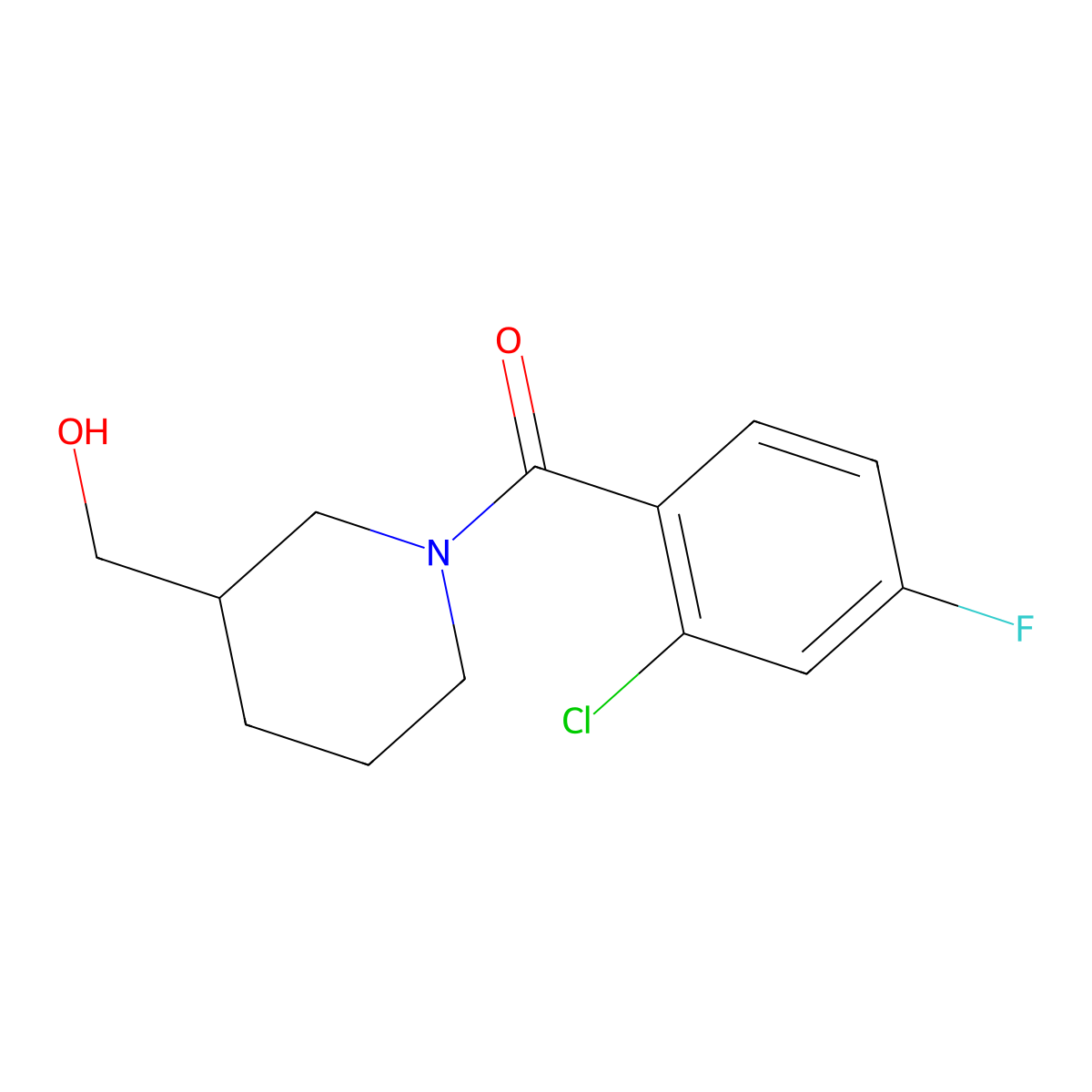 [1-(2-Chloro-4-fluorobenzoyl)piperidin-3-yl]methanol molecular structure, CAS 1156113-41-5