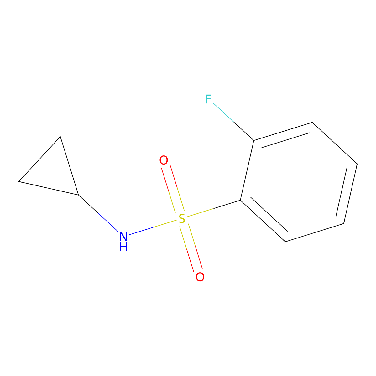 N-cyclopropyl-2-fluorobenzenesulfonamide molecular structure, CAS 1156113-64-2