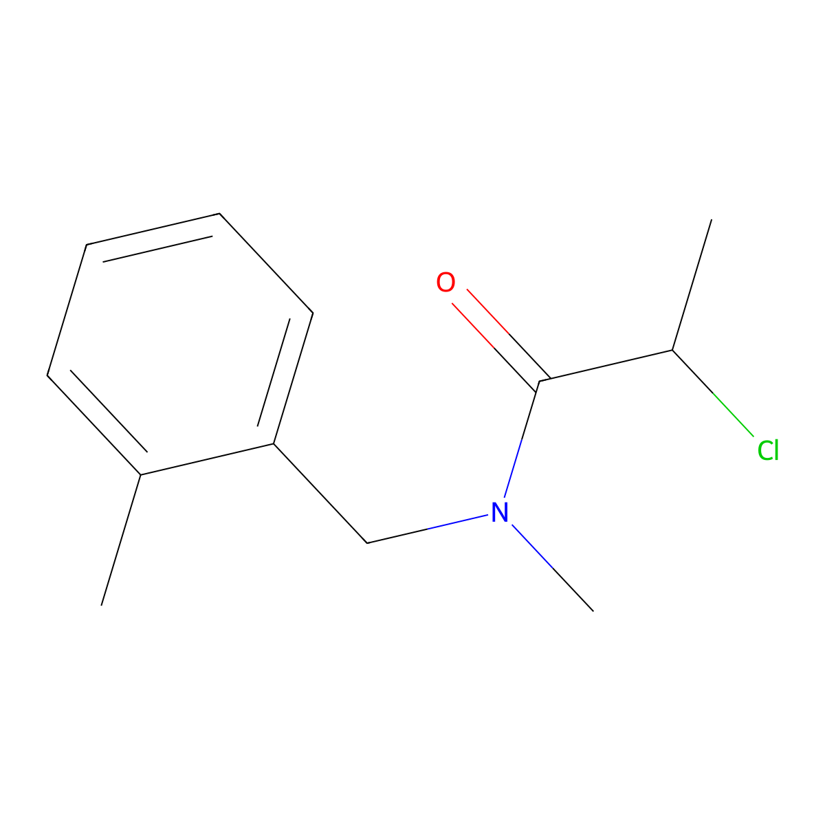 2-chloro-N-methyl-N-((2-methylphenyl)methyl)propanamide molecular structure, CAS 1156116-10-7