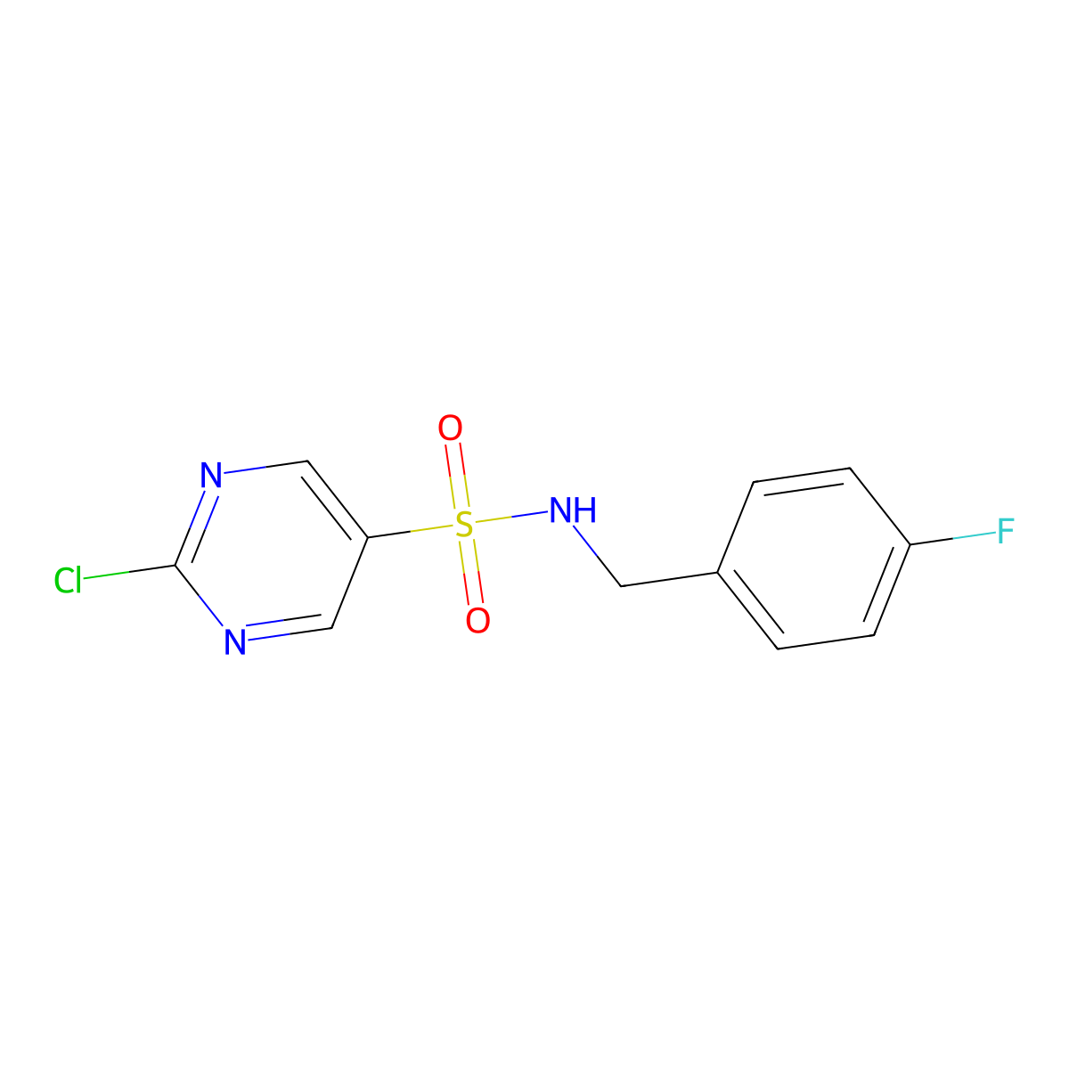 2-Chloro-N-(4-fluorobenzyl)pyrimidine-5-sulfonamide molecular structure, CAS 1156120-41-0