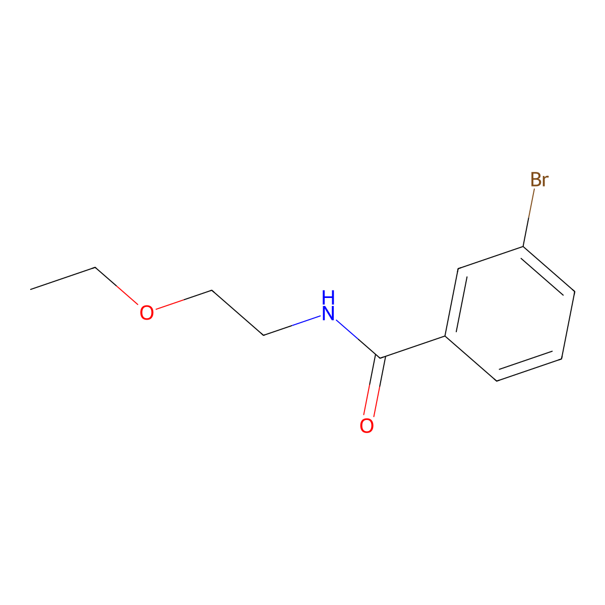 3-bromo-N-(2-ethoxyethyl)benzamide molecular structure, CAS 1156121-66-2