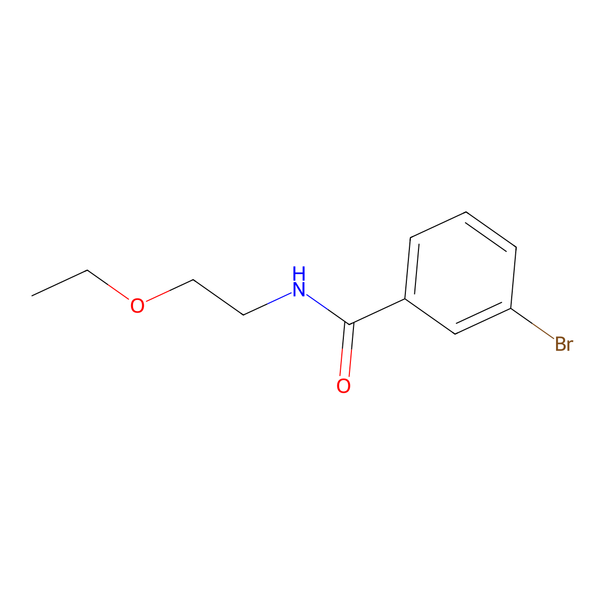 3-bromo-N-(2-ethoxyethyl)benzamide molecular structure, CAS 1156121-66-2