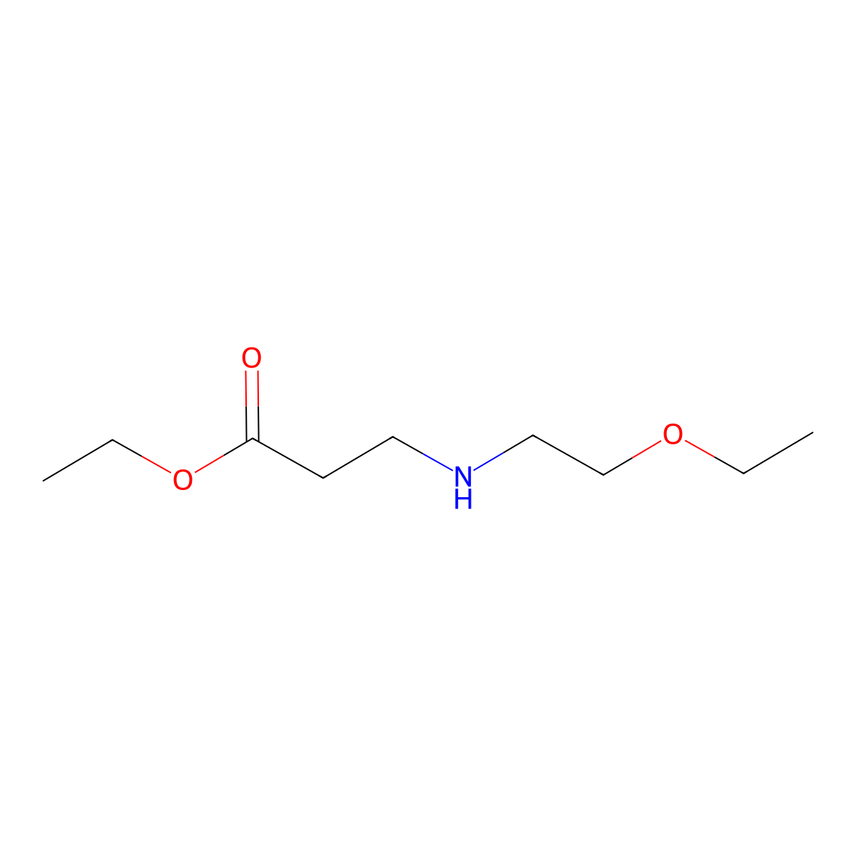 Ethyl 3-[(2-ethoxyethyl)amino]propanoate molecular structure, CAS 1156129-39-3
