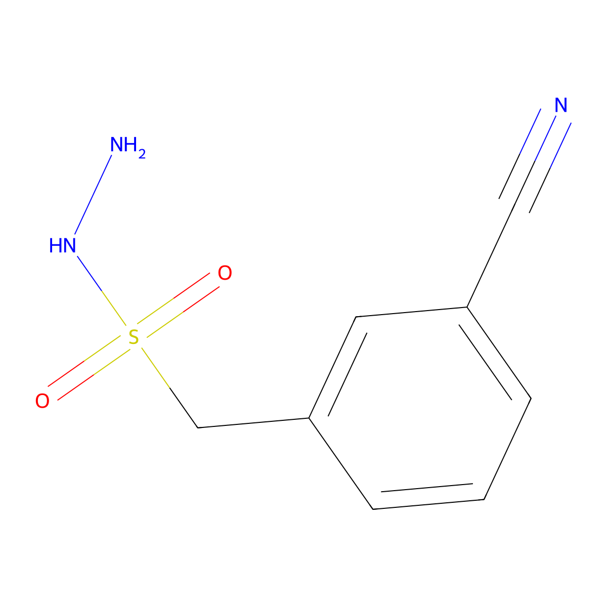 (3-Cyanophenyl)methanesulfonohydrazide molecular structure, CAS 1156132-45-4