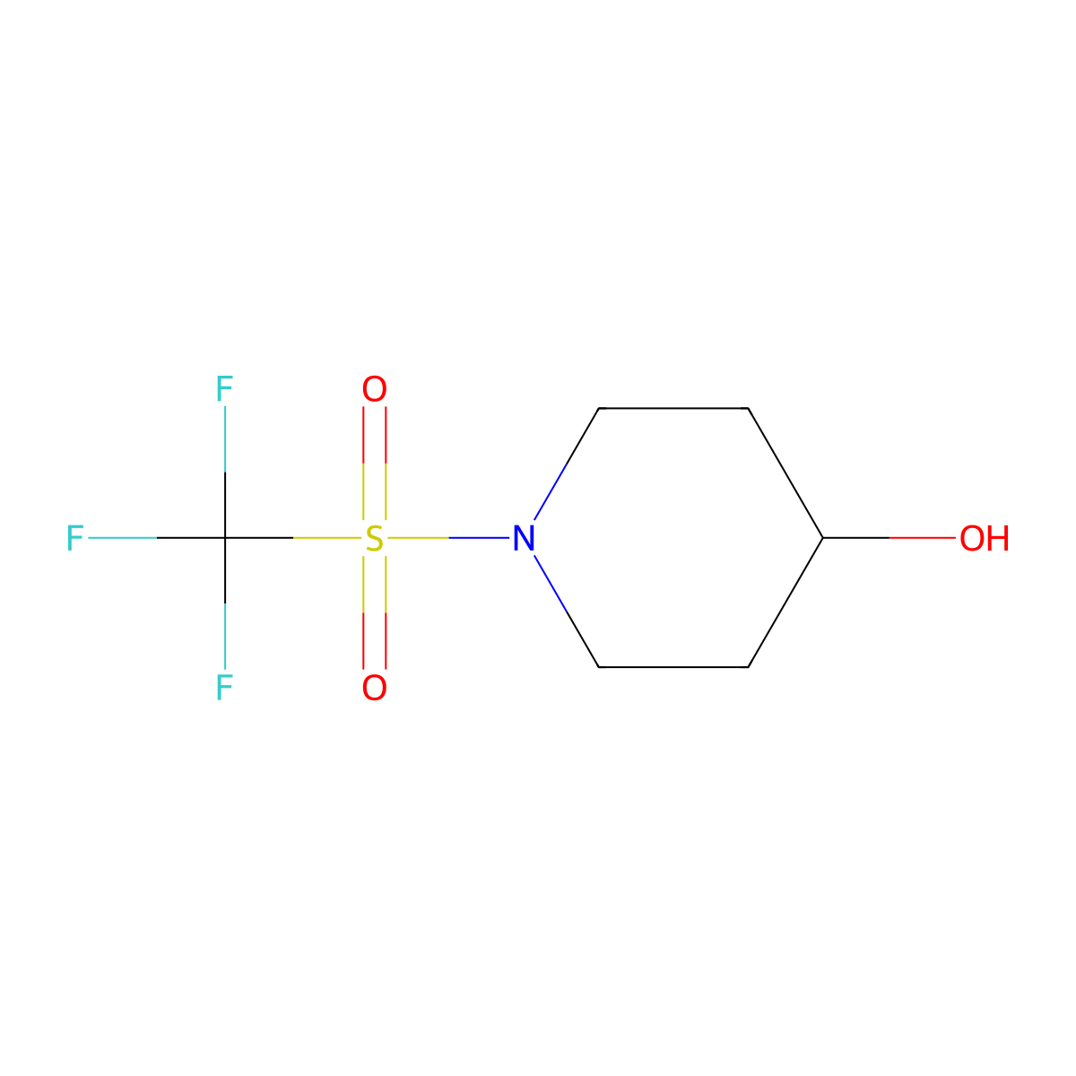 1-Trifluoromethanesulfonylpiperidin-4-ol molecular structure, CAS 1156133-41-3