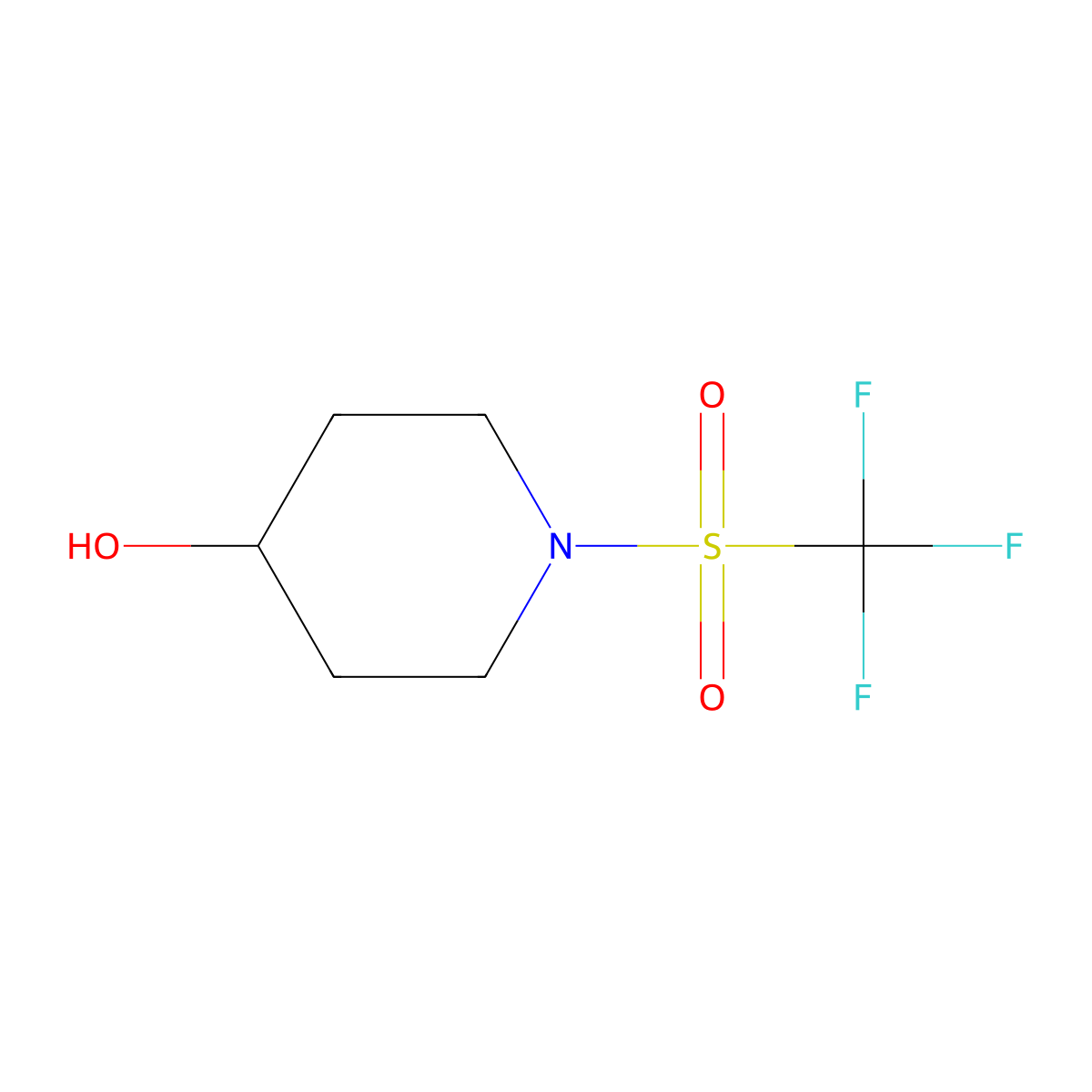 1-Trifluoromethanesulfonylpiperidin-4-ol molecular structure, CAS 1156133-41-3