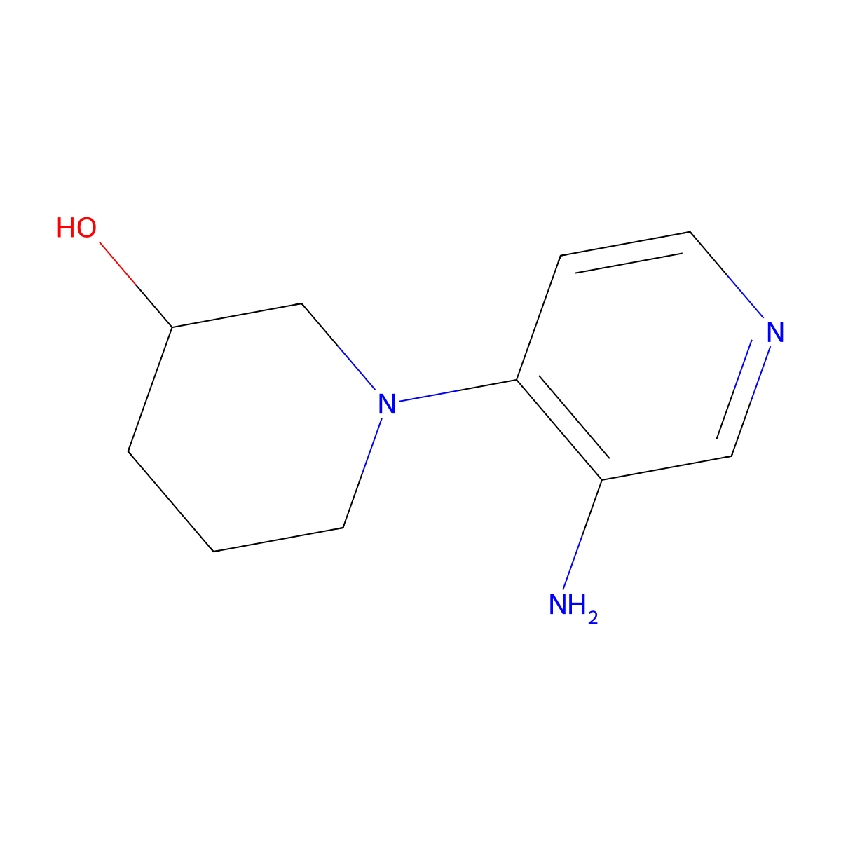 1-(3-Aminopyridin-4-yl)piperidin-3-ol molecular structure, CAS 1156136-27-4