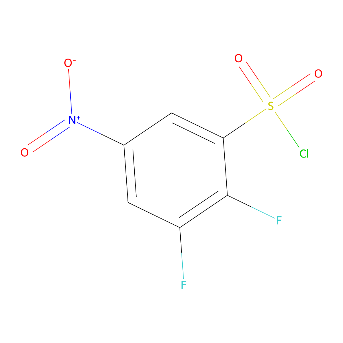 2,3-Difluoro-5-nitrobenzene-1-sulfonyl chloride molecular structure, CAS 1156136-97-8