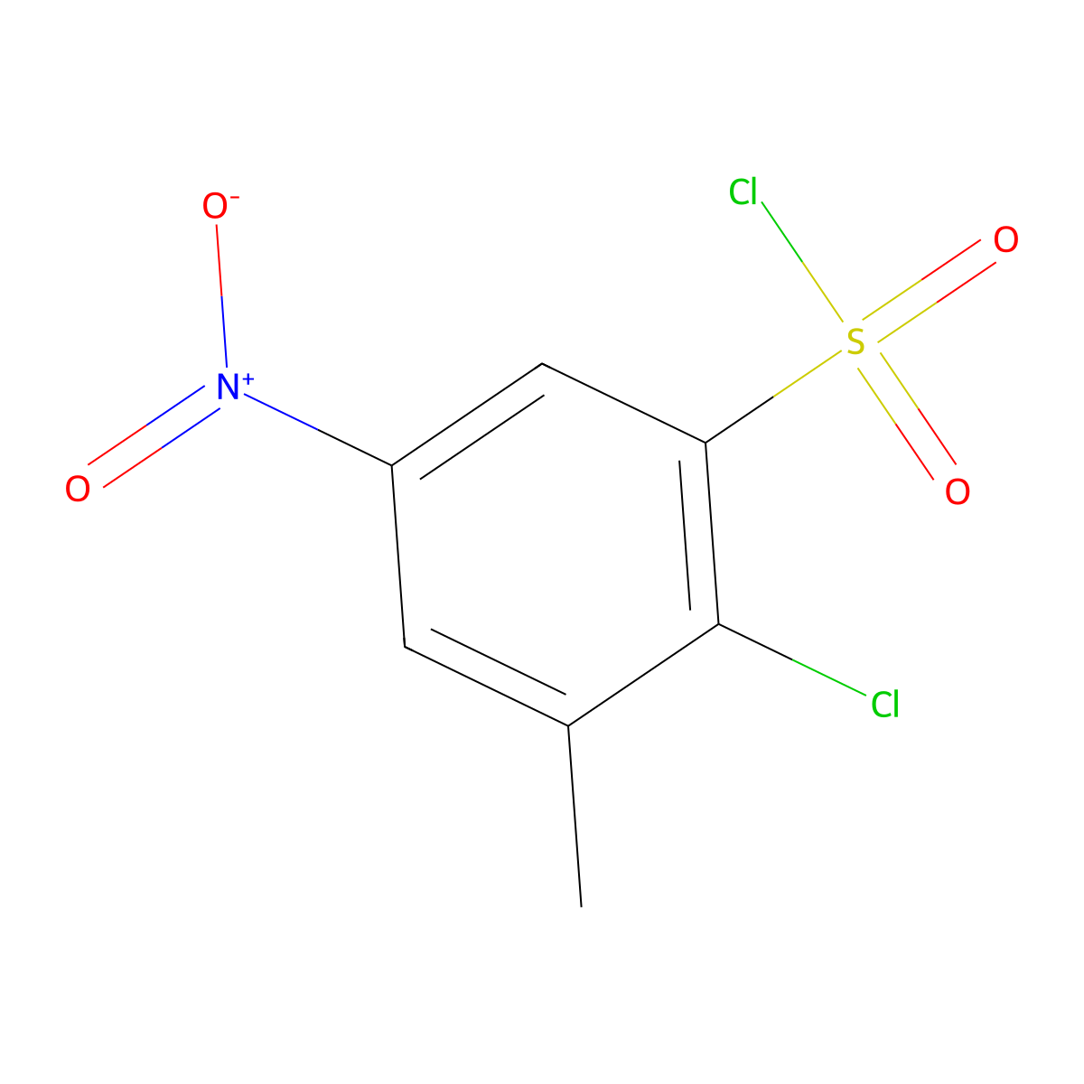 2-Chloro-3-methyl-5-nitrobenzene-1-sulfonyl chloride molecular structure, CAS 1156136-99-0