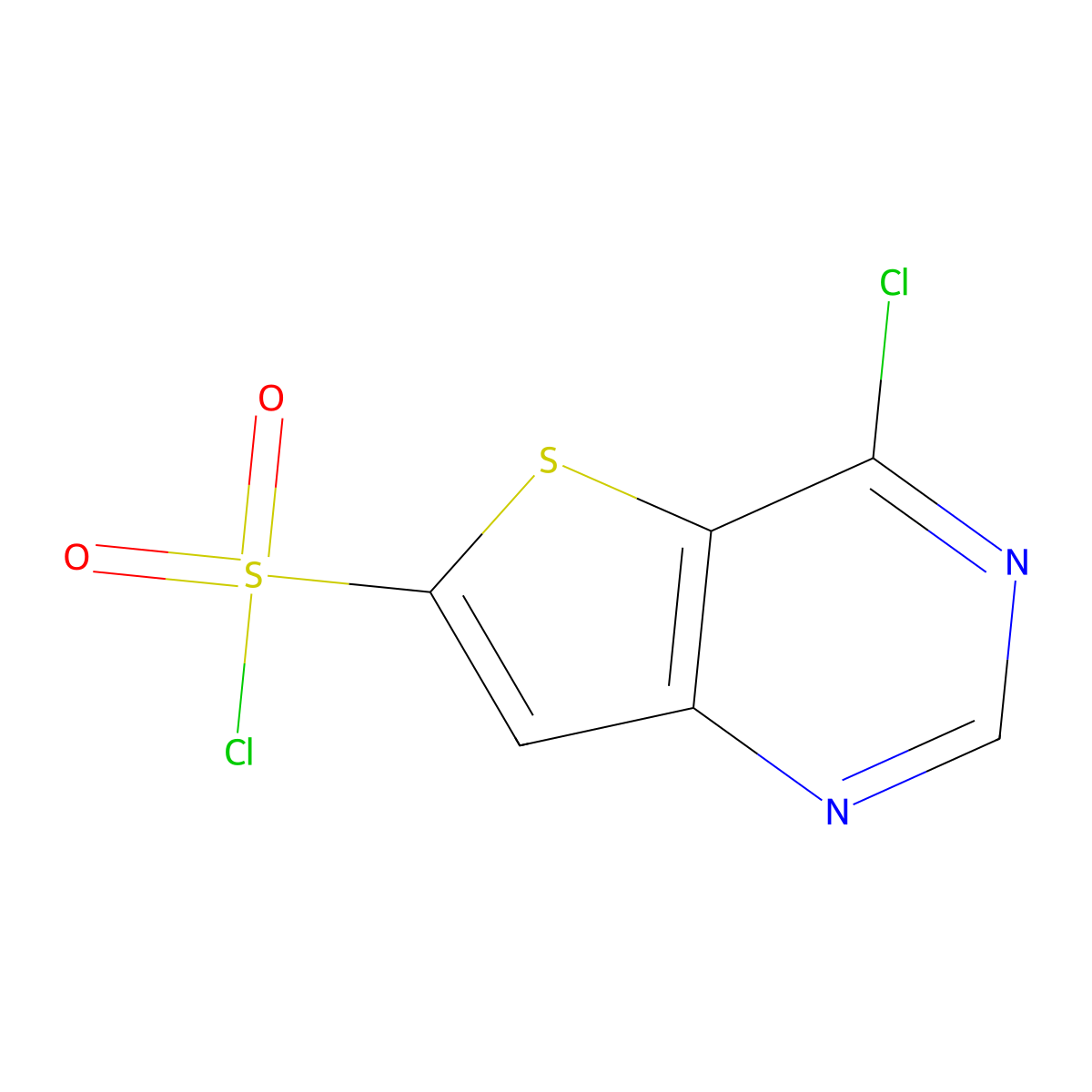 4-Chlorothieno[3,2-d]pyrimidine-6-sulfonyl chloride molecular structure, CAS 1156137-19-7