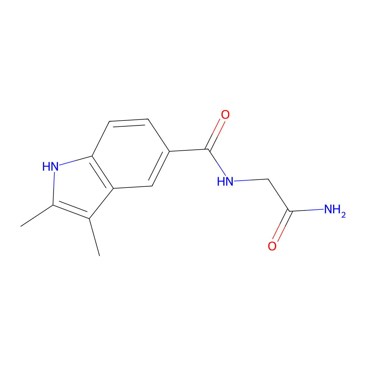 2-[(2,3-Dimethyl-1H-indol-5-yl)formamido]acetamide molecular structure, CAS 1156140-71-4