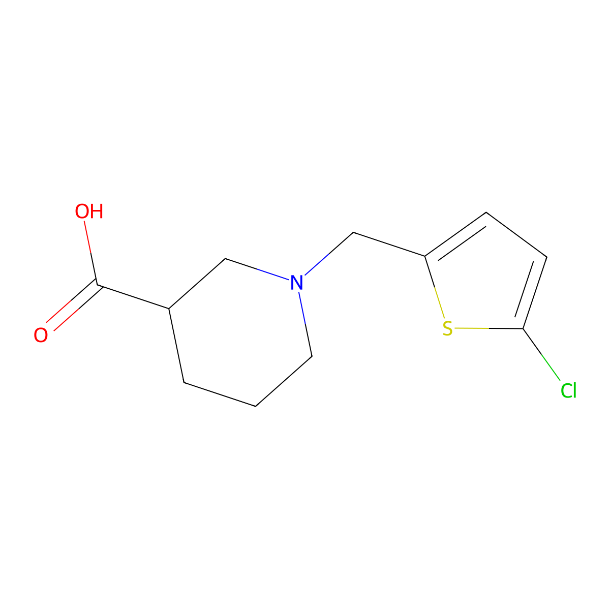 1-[(5-Chlorothiophen-2-yl)methyl]piperidine-3-carboxylic acid molecular structure, CAS 1156145-13-9