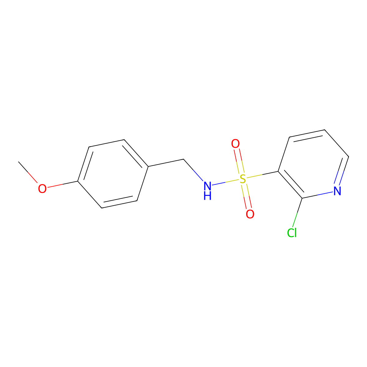 2-chloro-N-[(4-methoxyphenyl)methyl]pyridine-3-sulfonamide molecular structure, CAS 1156147-10-2