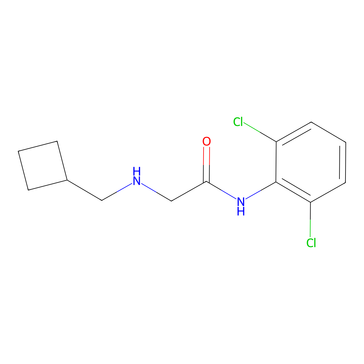 2-[(cyclobutylmethyl)amino]-N-(2,6-dichlorophenyl)acetamide molecular structure, CAS 1156149-02-8