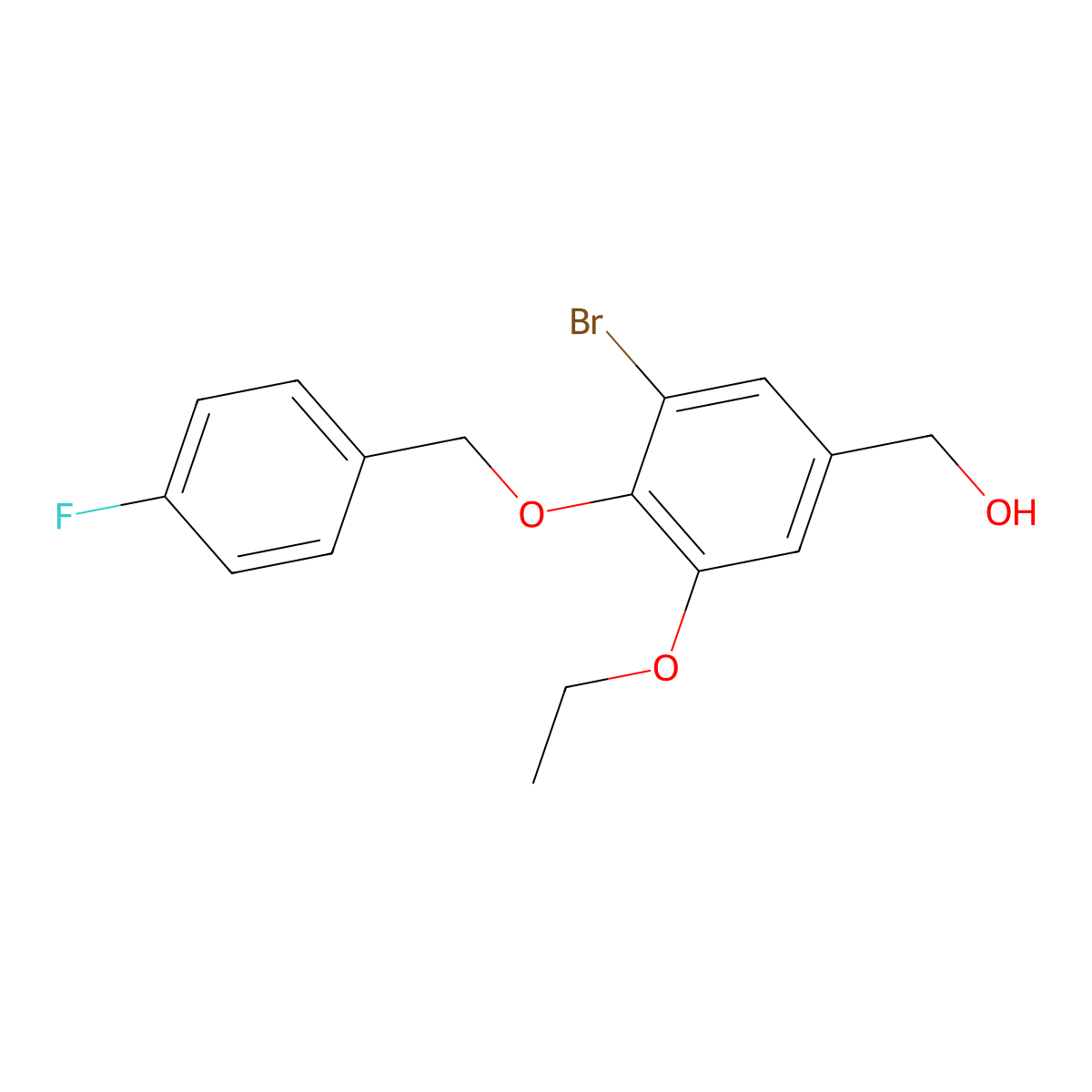 {3-Bromo-5-ethoxy-4-[(4-fluorobenzyl)oxy]phenyl}methanol molecular structure, CAS 1156149-20-0