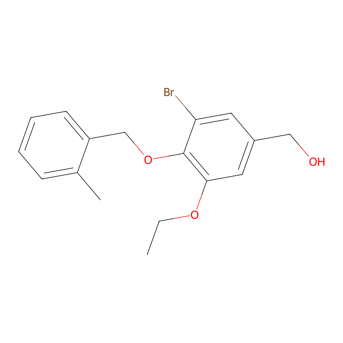 3-Bromo-5-ethoxy-4-[(2-methylphenyl)methoxy]benzenemethanol molecular structure, CAS 1156149-37-9