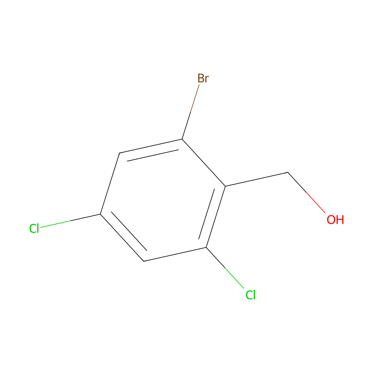 (2-Bromo-4,6-dichlorophenyl)methanol molecular structure, CAS 115615-21-9